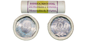 Spain Kingdom 1986 M 200 Pesetas - Juan Carlos I (Original rolls with 25 coins) Copper-nickel Madrid Mint (43576000) UNC KM 829 Schön 58