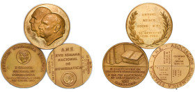 Spain Kingdom 1987 - 1994 Medal Set (3 Lots,50mm, weight each 71.8gr/47.9gr/80.1gr) Bronze UNC