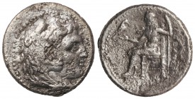 Tetradracma. 336-323 a.C. ALEJANDRO MAGNO. MACEDONIA. Anv.: Cabeza de Hércules con piel de león a derecha. Rev.: Zeus entronizado a izquierda, detrás ...