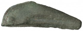 AE. 300 a.C. OLBIA. Anv.: Delfín. 2,50 grs. AE. Pátina verde. Se-1684. MBC+.