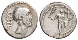 Denario. 47 a.C. ANTIA-1. C. Antius C. f. Restio. Anv.: Cabeza descubierta del tribuno Antius Restius a derecha, detrás RESTIO. 4,05 grs. AR. ESCASA. ...