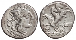 Denario. 128 a.C. CLOULIA-1. T. Cloelius. 3,80 grs. AR. Cal-435; FFC-572. MBC.