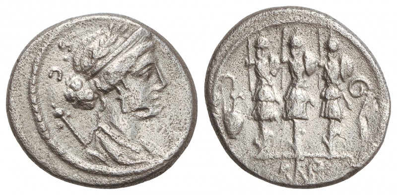 Denario. 56 a.C. CORNELIA-63. Faustus Cornelius Sulla. 3,91 grs. AR. (Oxidacione...