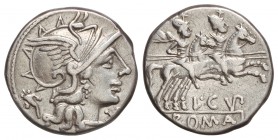 Denario. 147 a.C. CUPIENNIA-1. L. Cupiennius. 3,85 grs. AR. Cal-530; FFC-665. MBC+/MBC.