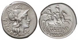 Denario. 148 a.C. SEMPRONIA-2. L. Sempronius Pitio. 3,65 grs. AR. Cal-1251; FFC-1107. MBC.