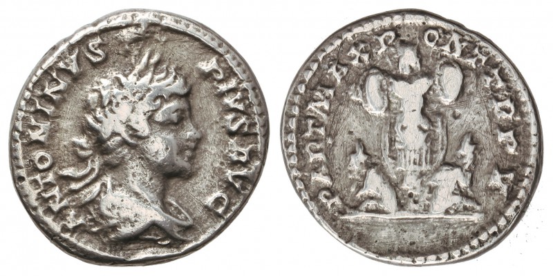 Denario . Acuñada el 201 d.C. CARACALLA . Anv.: ANTONINVS PIVS AVG. Busto laurea...