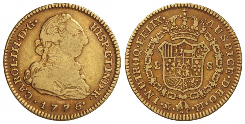 2 Escudos. 1776. MADRID. P.J. 6,7 grs. Cal-449. MBC-/MBC.