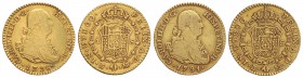 Lote 2 monedas 1 Escudo. 1791 y 1798. MADRID. M.F. Cal-490, 497. MBC- y MBC.