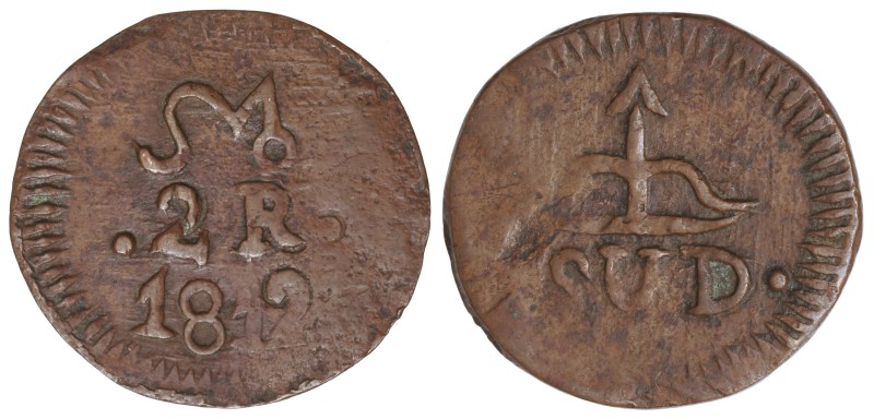 2 Reales. 1812. MORELOS. 5,76 grs. AE. MBC.