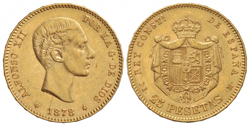 25 Pesetas. 1878 (*18-78). D.E.-M. (Pequeños golpecitos). EBC-.