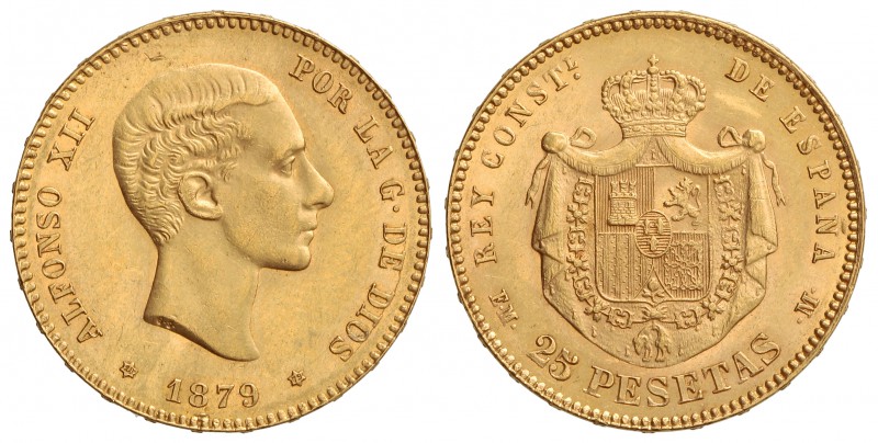 25 Pesetas. 1879 (*18-79). E.M.-M. EBC.