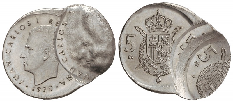 5 Pesetas. 1975 (*79). 5,70 grs. ERROR: Triple acuñación. JBM-38.1.7. SC .