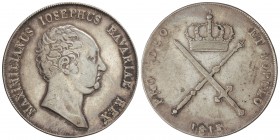 Thaler (Krone). 1815. MAXIMILIANO IV. BAVIERA. 29,50 grs. AR. KM-706. MBC.