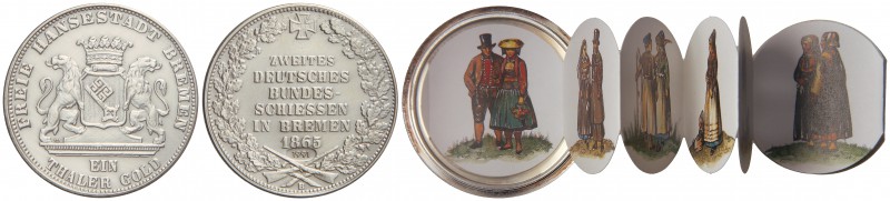 Schraube-Thaler. (1865) 1991. BREMEN. AR. Moneda de fantasía con rosca en cuyo i...