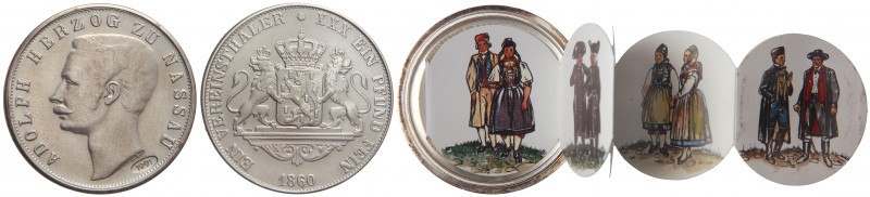 Schraube-Thaler. (1860) 1991. NASSAU. AR. Moneda de fantasía con rosca en cuyo i...