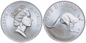 1 Dólar. 1993-C. CAMBERRA. 31,16 grs. AR. Canguro. Tirada: 5.000 piezas. KM-211.2. FDC.
