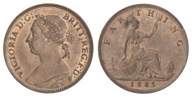 Farthing. 1885. VICTORIA. 2,84 grs. AE. Color y brillo originales. KM-753. SC.