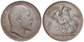 1 Corona. 1902. EDUARDO VII. 28,17 grs. AR. (Leves golpecitos). KM-803; Spink-3978. EBC-/EBC.