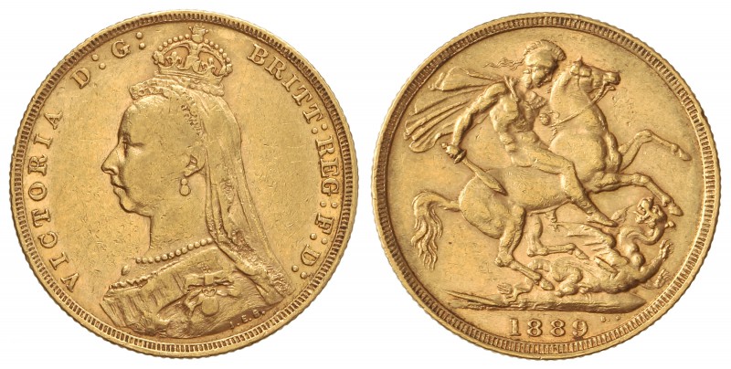 Soberano . 1889 . VICTORIA . 7,98 grs. AU. Fr-392; KM-767. MBC+/EBC- .