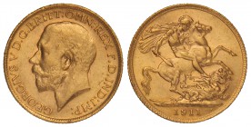 Soberano. 1911. JORGE V. 7,98 grs. AU. KM-820. EBC-.