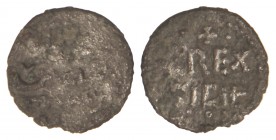 Cuarto de Tercenario. 1191-1197. ENRIQUE VI de SICÍLIA. SICÍLIA. PALERMO. Anv.: Leyenda cúfica en tres líneas (Heinriq / Caesar / Augustus). Rev.: ¶/ ...