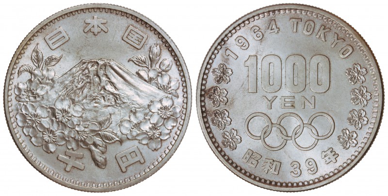 100 Yen. 1964. 20,30 grs. AR. Olimpiada Tokyo ´64. Y-80. SC.