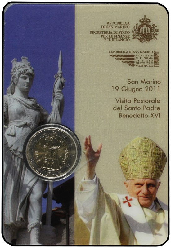 2 Euros. 2011-R. ROMA. Bimetal. Benedicto XVI - Palacio. En presentación origina...