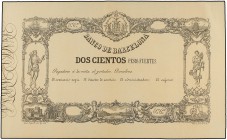 Facsímil 200 Pesos Fuertes. (1894). BANCO DE BARCELONA. (Doblez central superior y en margen superior derecha). Ed-A50F. SC-.