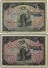 Lote 2 billetes 50 Pesetas. 24 Septiembre 1906. Series B y C. (Leves roturas y arrugas). A EXAMINAR. Ed-314. MBC.