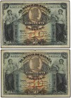 Lote 2 billetes 50 Pesetas. 15 Julio 1907. Catedral de Burgos. (Leves roturas y arrugas). A EXAMINAR. Ed-319. MBC.