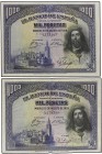 Lote 2 billetes 1.000 Pesetas. 15 Agosto 1928. San Fernando. Ed-357. MBC+ a EBC.