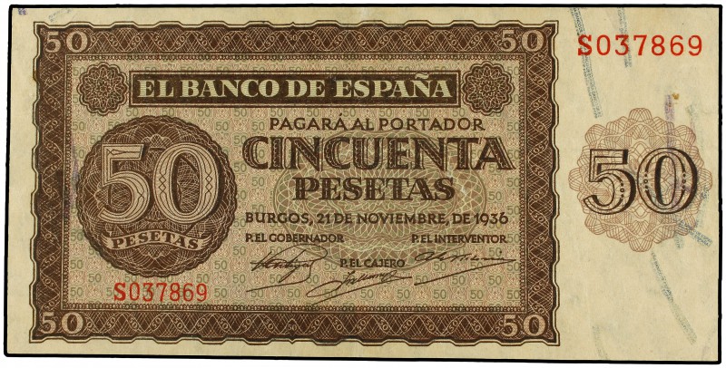 50 Pesetas. 21 Noviembre 1936. Serie S. Ed-420a. EBC-.