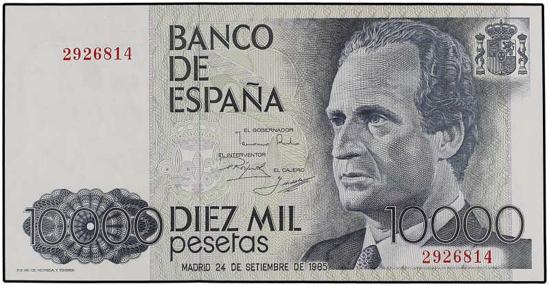 10.000 Pesetas. 24 Septiembre 1985. Juan Carlos I. Sin Serie. Ed-481. SC.