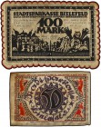Lote 2 Notgels 50 y 100 Marcos. 15/7/1921 y 2/4/1922. ALEMANIA. BIELEFELD. Material: seda. EBC.