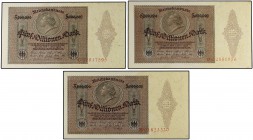 Lote 5 billetes 5.000.000 Marcos. 1 Junio 1923. ALEMANIA. WPM-90. EBC- a SC-.