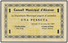 1 Pesseta. 11 Juny 1937. C.M. d´ALCOVER. AT-85. EBC .