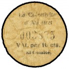 10 Cèntims. La Colectivitat d´ALMATRET. Cartón. ESCASO. T-160b. BC+ .