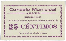 25 Céntimos. 1937. C.M. de ARNES. RARO. AT-211. SC.