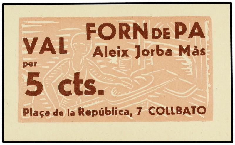 Vale 5 Cèntims. Forn de Pa ALEIX JORBA MÀS. CORBATÓ. MUY ESCASO. L-578. SC.