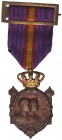 Somatén XX aniversario del reinado de Alfonso XIII. 1924. Br, Br sobredorado. Ø 47x31 mm. Con corona articulada, anilla y prendedor original. Variante...