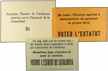 Lote 3 Panfletos políticos sobre el Estatut de Catalunya. Años 70. (En catalán. Diferentes). EBC+ .