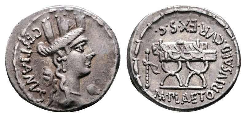 M. Plaetorius M. f. Cestianus 67 BC. Rome
Denarius AR

18 mm, 3,97 g

Head ...