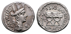 M. Plaetorius M. f. Cestianus 67 BC. Rome. Denarius AR