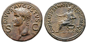 Divus Augustus AD 14. Struck under Gaius, circa AD 37-41. Rome. Dupondius Æ