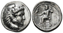 KINGS OF MACEDON. Philip III Arrhidaios (323-317 BC). Tetradrachm.
Obv: Head of Herakles right, wearing lion skin.
Rev: ΦΙΛΙΠΠΟY.
Zeus seated left, ho...