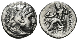 KINGS OF MACEDON. Philip III Arrhidaios (323-317 BC). Drachm.
Obv: Head of Herakles right, wearing lion skin.
Rev: ΦΙΛΙΠΠΟY.
Zeus seated left, holding...