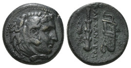 KINGS OF MACEDON. Alexander III 'the Great' (336-323 BC). Ae Unit. Uncertain mint in Western Asia Minor.
Obv: Head of Herakles right, wearing lion ski...