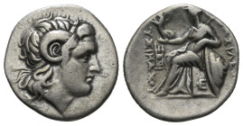 KINGS OF THRACE (Macedonian). Lysimachos (305-281 BC). Drachm.
Obv: Diademed head of the deified Alexander right, wearing horn of Ammon.
Rev: ΒΑΣΙΛΕΩΣ...