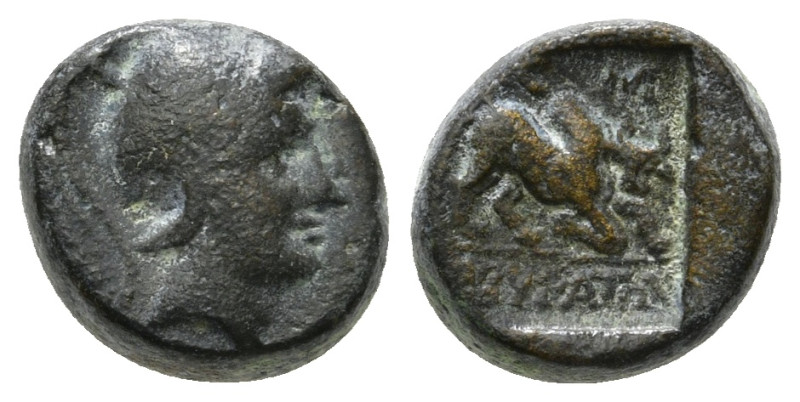 PHRYGIA. Kibyra. Circa 2nd-1st century BC.AE Male head to right, wearing crested...