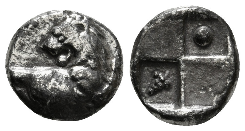 THRACE. Chersonesos. Hemidrachm (Circa 386-338 BC).
Obv: Forepart of lion right,...